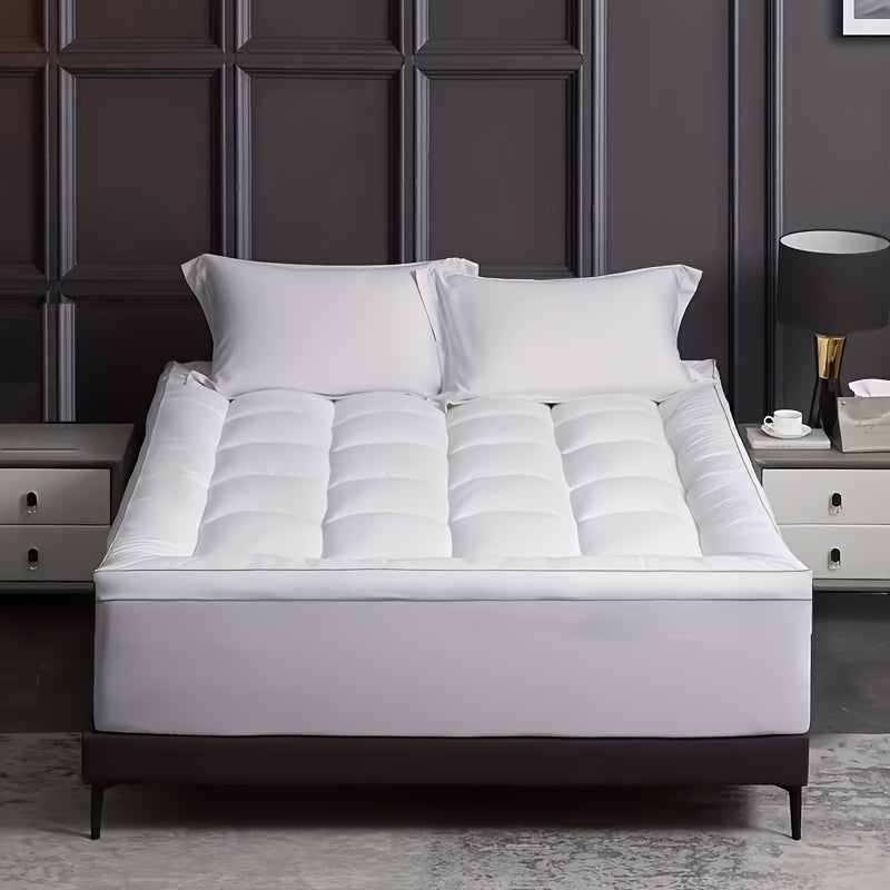 Quilted Pillow Top Mattress Topper - Ultra Soft Cooling Mattress Pad for Deep Beds, 450G/900G/1200GSM Fill, Twin Full Queen King Cal King, White Gray Green