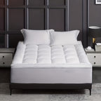 Quilted Pillow Top Mattress Topper - Ultra Soft Cooling Mattress Pad for Deep Beds, 450G/900G/1200GSM Fill, Twin Full Queen King Cal King, White Gray Green