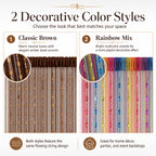 Beaded String Curtain Room Divider Boho Fringe Tassel Doorway Panel – Easy Hang Decorative Bead Curtain for Bedroom, Living Room & Hallway | 2 Colors