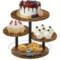 4 Tier Wood Cupcake Stand 360 Rotating Dessert Tower for 50 Cupcakes Farmhouse Tiered Cake Stand for Wedding Birthday Baby Shower Tea Party