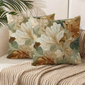 Vintage Floral Farmhouse Pillow Covers 2-Pack – Leaf Pattern Envelope Closure, Machine Washable, 16x16 18x18 20x20, Sofa Armchair Bed Decor