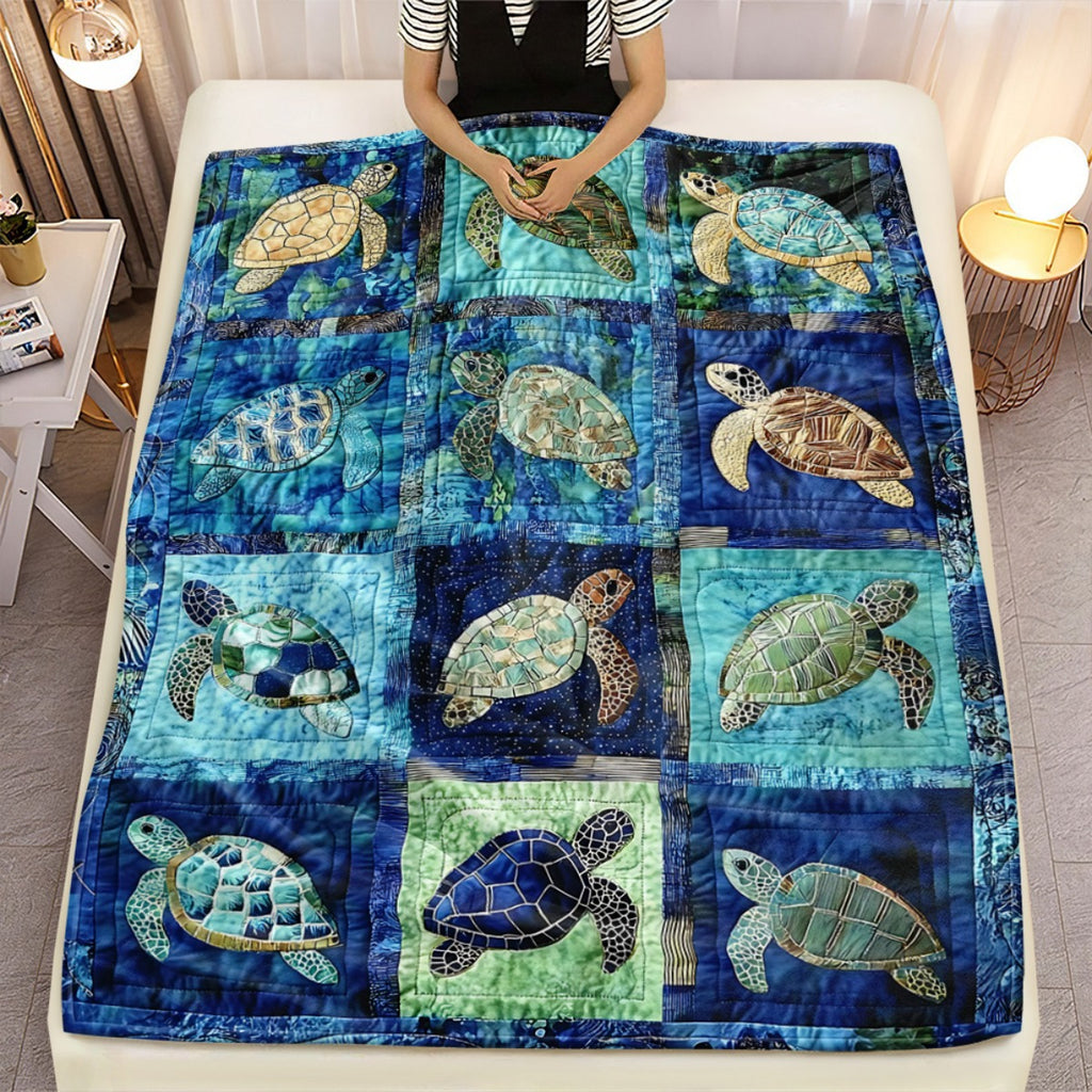 Turtle Print Flannel Throw Blanket – Soft Lightweight Digital Print Ocean Turtle Design, 3 Sizes for Sofa Bed Chair Home Decor & Travel