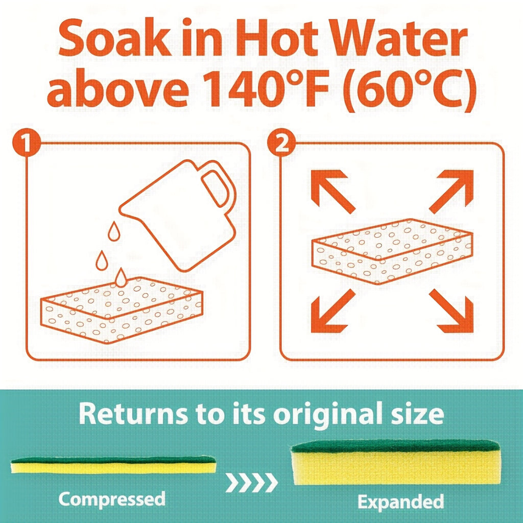 Double-Sided Cleaning Sponges 100 Pack Scratch-Free Super Absorbent Sponge Wipes for Kitchen Bathroom Dishwashing Home Use