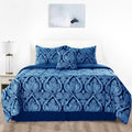 5-Piece Comforter Set – Reversible Quilted Down Alternative Bedding Set with Pillow Shams, Bed Skirt & Cushion | All Season | Twin, Queen, King