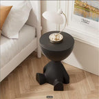 Bear Shaped Side Table Plastic Nightstand Cute Lamp Stand Coffee Cup Holder Compact Bedroom Living Room Decor Black Grey Coffee Green Pink
