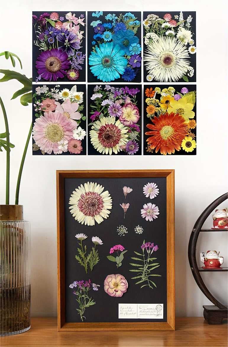 Dried Pressed Flowers 60pcs with Natural Herbs Kit – Real Pressed Flowers & Dry Leaves Bulk for Epoxy Resin Jewelry, Scrapbooking, DIY Crafts, Candle & Soap Making, Nail Décor (2 Styles)