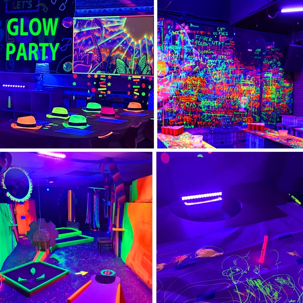 UV LED Blacklight Bar 12.6 Inch USB 5V 385-400nm Black Light Strip with Switch for Halloween Party Decoration, Stage Lighting, Club Disco, Christmas, Valentine's Day - 2 Pack & Single Options