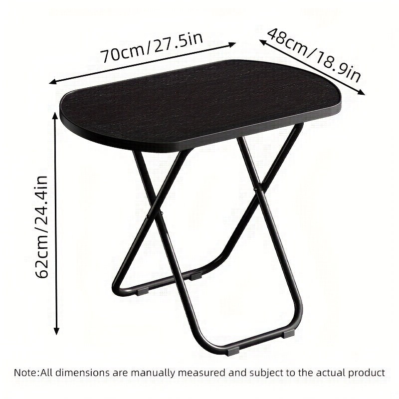 Foldable Tray Table – No Assembly TV Dinner Tray for Eating on Bed Sofa Living Room, Stable Snack Table, Normal & Large, Black White Walnut