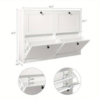 Flip Drawer Shoe Organizer Rack with 2 or 3 Drawers – Space-Saving Shoe Storage Cabinet for Entryway Hallway Bedroom, 3 Colors White Black Rustic Brown