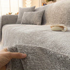 Soft Chenille Sofa Throw Cover with Fringes Durable Pet-Friendly Solid Couch Protector Slipcover for Living Room Sectional Armchair Home Decoration