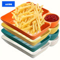 Colorful Serving Plates Set of 4 BPA-Free PP Snack Sushi Appetizer Plates with Dipping Sauce Dishes for Charcuterie Desserts Holiday Christmas Parties