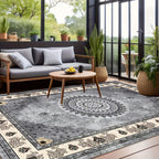 Luxurious Velvet Area Rug – Bohemian Vintage Persian Floral & Paisley Pattern, Slip-Resistant & Machine Washable 100% Polyester | Living Room & Bedroom | Multiple Sizes