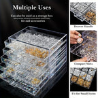 Transparent 5 Layer Drawer Storage Box Nail Jewelry Organizer – 120 Cell Stackable Nail Art Polish Holder for Earrings Rings Necklaces Small Accessories