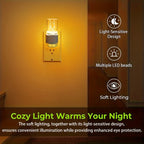 Night Lights Plug-In 2 Pack, Dimmable 3000K Warm LED, Auto Light Sensor, Modern Wall Night Light for Hallway, Bedroom & Living Room
