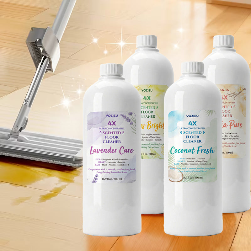 4x Concentrated Liquid Floor Cleaner 500ml - Pet-Friendly, Scented, Cleans & Deodorizes, No Watermarks, Multi-Surface Formula - Lavender, Citrus, Vanilla Lemon & Coconut Scents