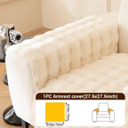 Bubble Faux Rabbit Fur Sofa Cover Non-Slip Stretchable 3/4 Seat Slipcover – Silicone Grip Breathable Furniture Protector for Living Room, Bed & Dorm, Machine Washable in Beige, Dark Grey & Khaki