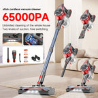 8-in-1 Cordless Stick Vacuum 65KPa with Detachable Battery Display – Lightweight Handheld Bagless Vacuum, 45-Min Runtime, 2200mAh for Hardwood Floors, Carpets & Pet Hair