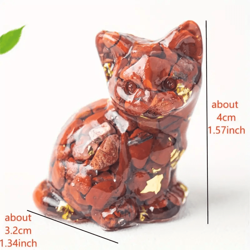 8-Pack Crystal Resin Standing Cat Ornaments Mixed Color Collectible Figurines Indoor Garden Spiritual Decor Holiday Gift DIY Jewelry