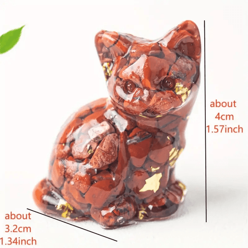 8-Pack Crystal Resin Standing Cat Ornaments Mixed Color Collectible Figurines Indoor Garden Spiritual Decor Holiday Gift DIY Jewelry