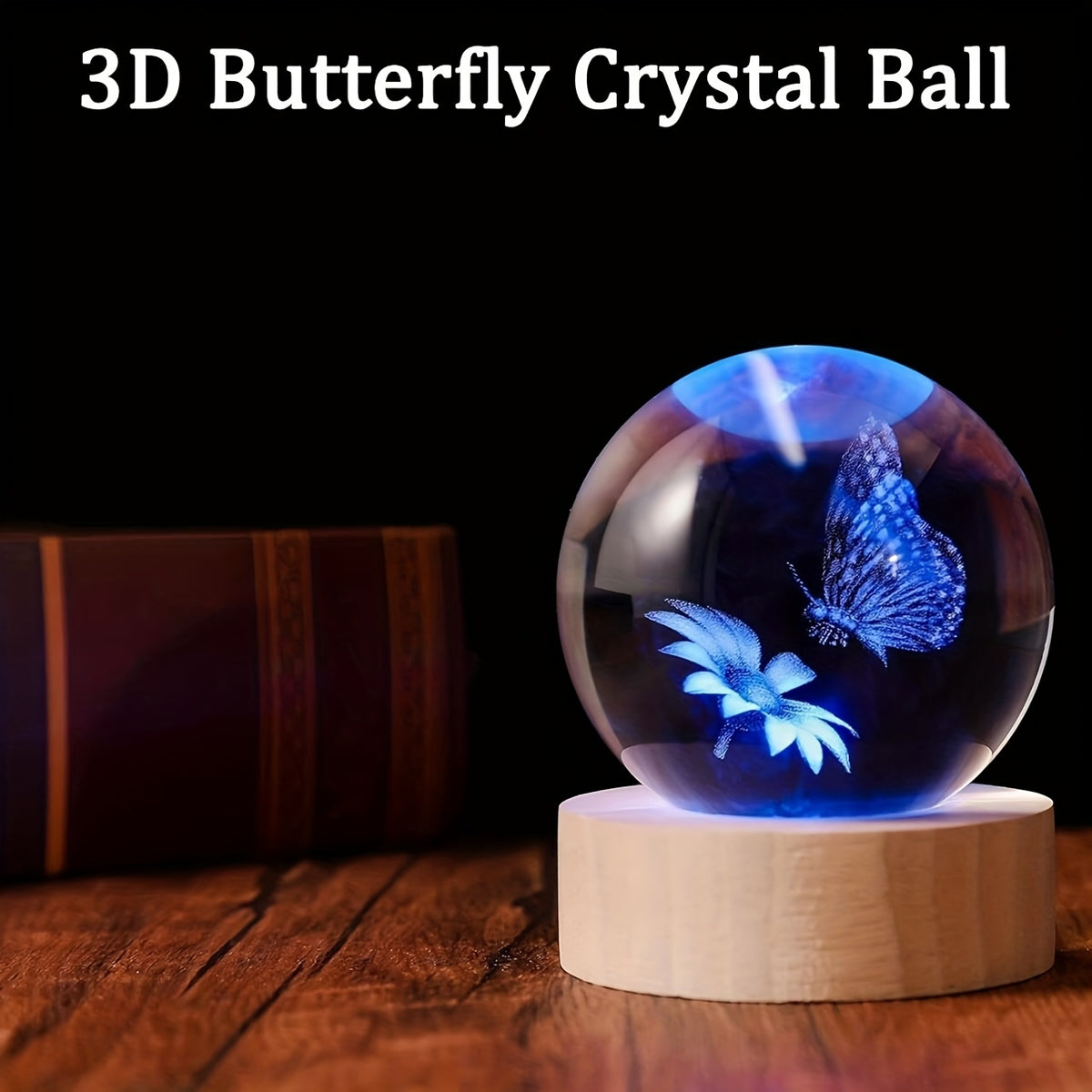 3D Butterfly Sunflower LED Night Light Colorful Glowing Statue - Decorative Ornament for Home & Office, Best Gift for Teens & Friends | Nuvia Haven