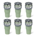 30oz Stainless Steel Insulated Tumbler 6-Pack with Handle, Lid & Straw – Double Wall Vacuum Travel Cups, Colorful Gift Set for Coffee, Cold Drinks & Daily Use | Black, Red, White & More