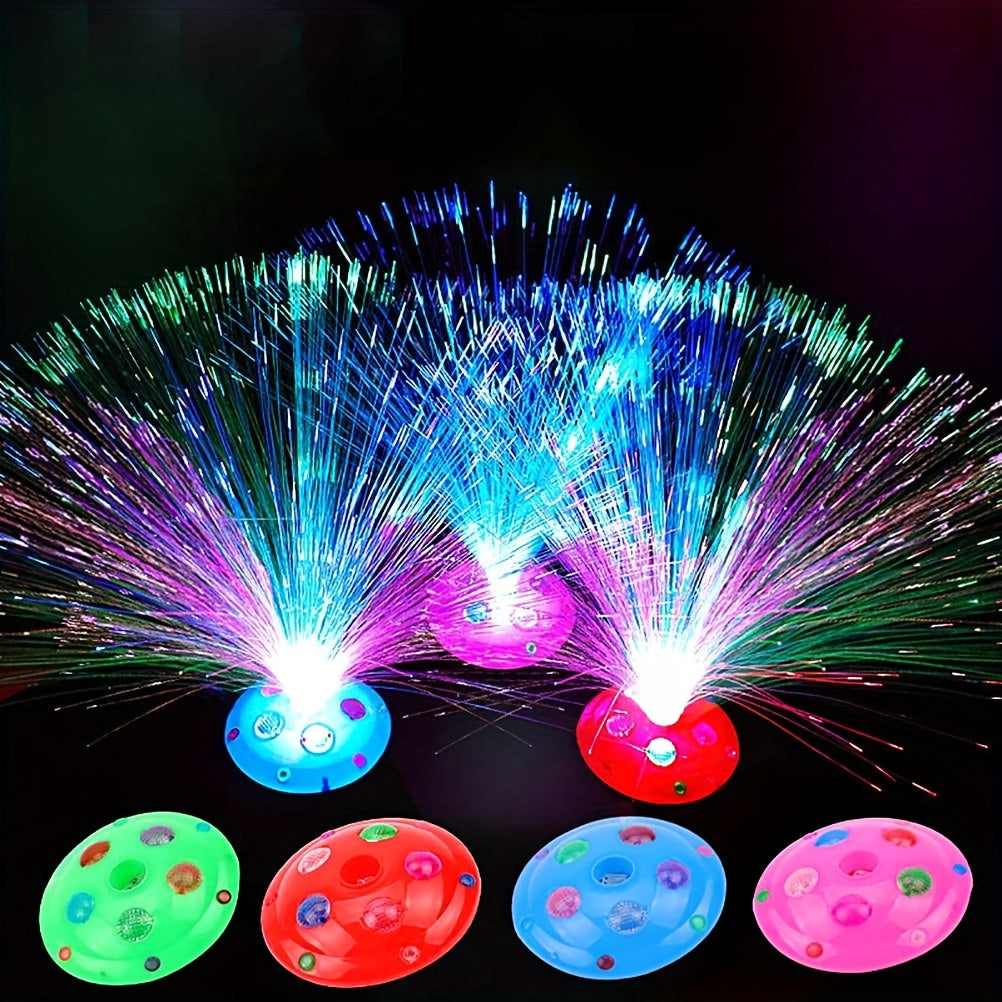 Fiber Optic Night Lights 3-Pack Colorful – Decorative Ambient Glow Lights for Home, Desktop, Car & Christmas Party Decor, Random Colors
