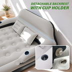 Inflatable Air Mattress Double Bed with Backrest Pillow & Built-In Pump – Portable Camping & Home Guest Bed, 39in Wide Self-Inflating Sleep Mat