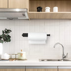 Paper Towel Holder Under Cabinet – SUS304 Stainless Steel Wall Mount Kitchen Towel Rack, Adhesive or Screw Install, Bathroom Towel Bar for Kitchen and Bath