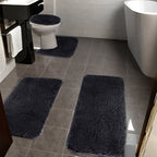 Plush Bath Rugs Set 1-6 Pieces, Multi-Color Microfiber Non-Slip Bathroom Mats – Soft Water Absorbent Thick Machine Washable Toilet Mats for Bathroom, Tub & Shower