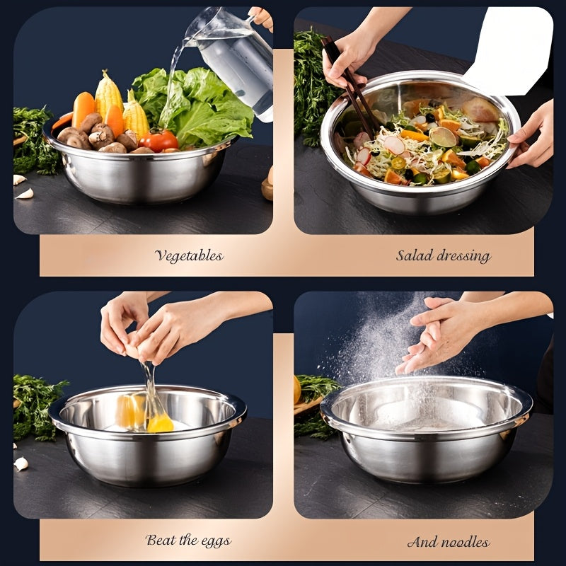 Extra Large Stainless Steel Mixing Bowl – Heavy-Duty Deep Prep Basin for Cooking, Baking, Salad & Dough | 36cm / 40cm | Rustproof, Dishwasher Safe Kitchen Essential