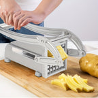 Stainless Steel French Fry Cutter & Vegetable Chopper - Heavy Duty Potato Slicer, Onion Chopper and Food Cutter for Carrots, Cucumbers and More - Essential Kitchen Gadget