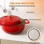Dutch Oven 5QT 6QT 7.5QT Enameled Cast Iron Cookware with Lid Silicone Handles Oven Safe 500°F Bread Baking Stews Roasts Multiple Colors