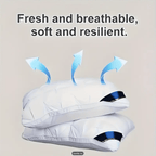 Hotel Quality Bed Pillows - Luxury Soft Polyester Fiber Satin Cover, Deep Sleep Neck Support No-Collapse, Zipper Closure Machine Washable, All-Season, 1/2/3/4-Pack White & Gray