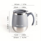 Insulated Coffee Mug Stainless Steel 16.91oz - Double Wall Vacuum Thermos Cup with Lid, Hot & Cold Travel Mug for Camping Outdoor Home, Red Khaki Blue, Holiday Birthday Gift
