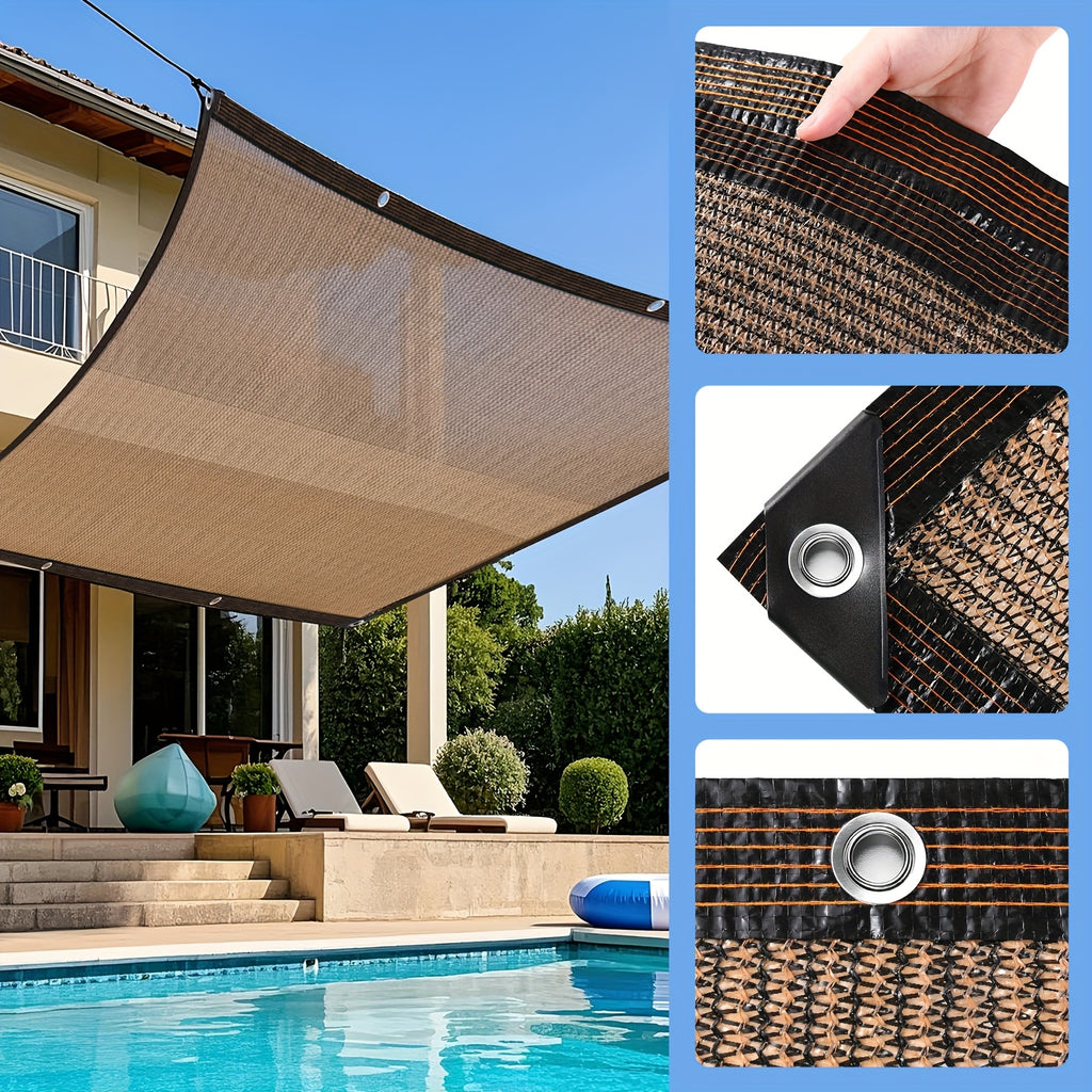 Anti-UV Sunshade Net for Garden, Greenhouse, Pergola & Terrace – Durable Sun Protection Shade Cloth for Plants & Outdoor Spaces | Brown & Black, Multiple Sizes