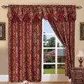 Penelope Jacquard Curtains with Attached Waterfall Valance – 2 Panel Luxury Room Darkening Rod Pocket Curtain Set, 54x84 Inch, Machine Washable for Living Room Bedroom Study Home Office