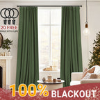 Blackout Curtains for Living Room & Bedroom - 100% Blackout Textured Panels, Thermal Insulated, Rod Pocket & Clip Rings, Multiple Sizes & Colors