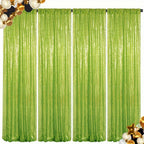 Sequin Curtains Backdrop 4 & 6 Panels 2x8FT - Shimmer Glitter Party Backdrop Curtain for Wedding Birthday Bachelorette Photo Booth, 25 Colors Reusable Event Decoration