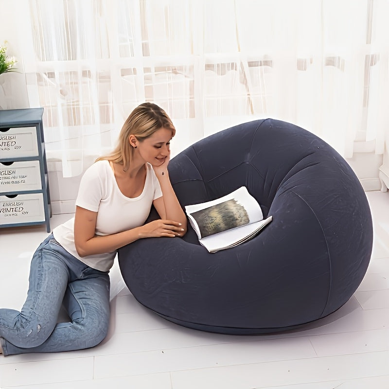Large Bean Bag Chair Inflatable Lounge Sofa – Soft Comfortable Lazy Seat Tatami Floor Chair for Living Room Office Outdoor Camping, Multiple Colors
