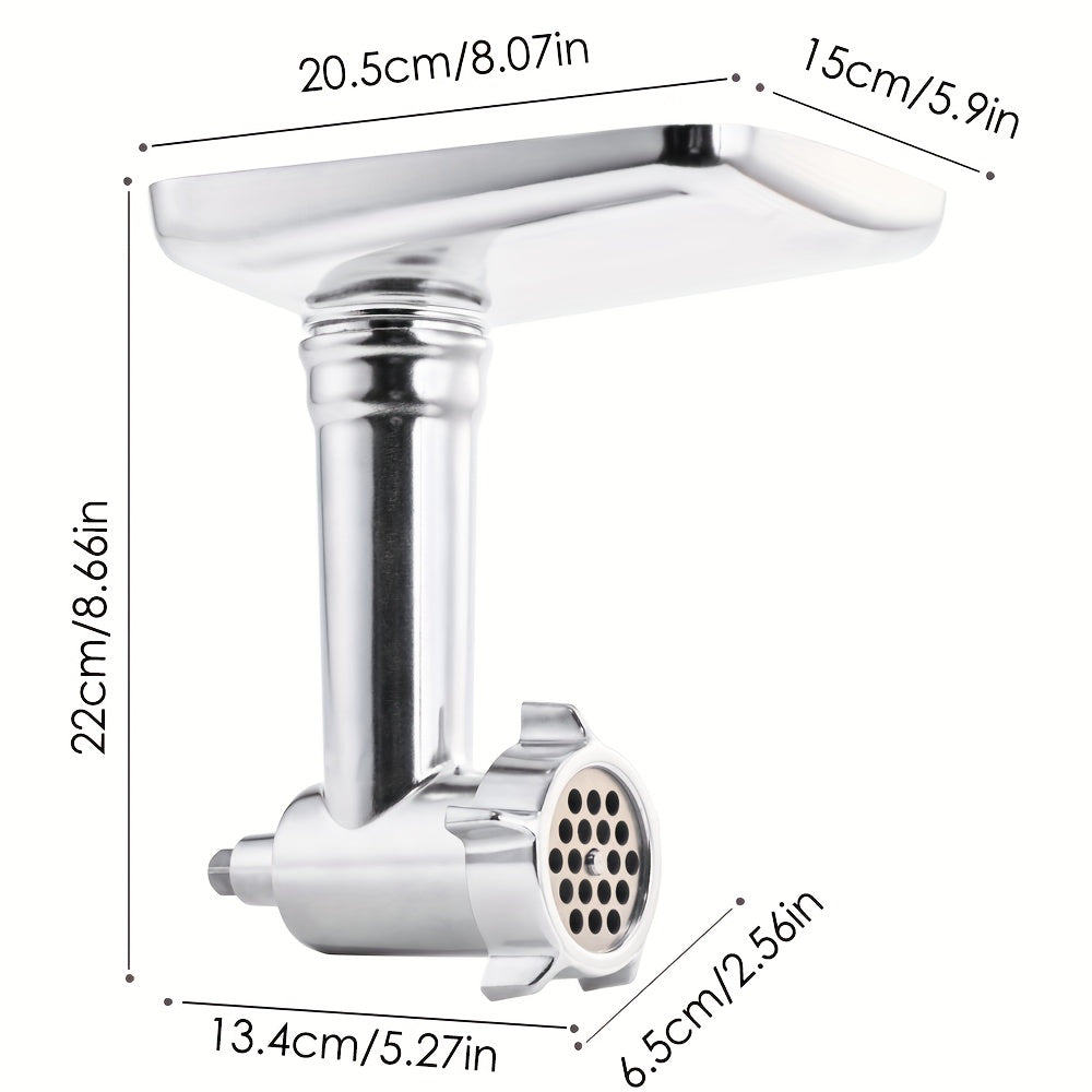 Meat Grinder Attachment for KitchenAid Stand Mixers, Metal Food Grinder with 4 Grinding Plates, 4 Blades, 2 Sausage Stuffer Tubes & Cleaning Brush — Fits All KitchenAid Models, Perfect Kitchen Gift