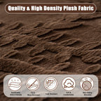 Plush Sofa Cover Faux Rabbit Fur Non-Slip, Thickened Quilted Sofa Cushion Cover Machine Washable, Warm Breathable Pet-Friendly Couch Pad for Living Room, Bedroom & Office
