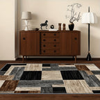 Luxury Velvet Area Rug Geometric Purple – Slip-Resistant Machine Washable 100% Polyester Carpet for Living Room Bedroom High-Traffic Areas, 5 Sizes