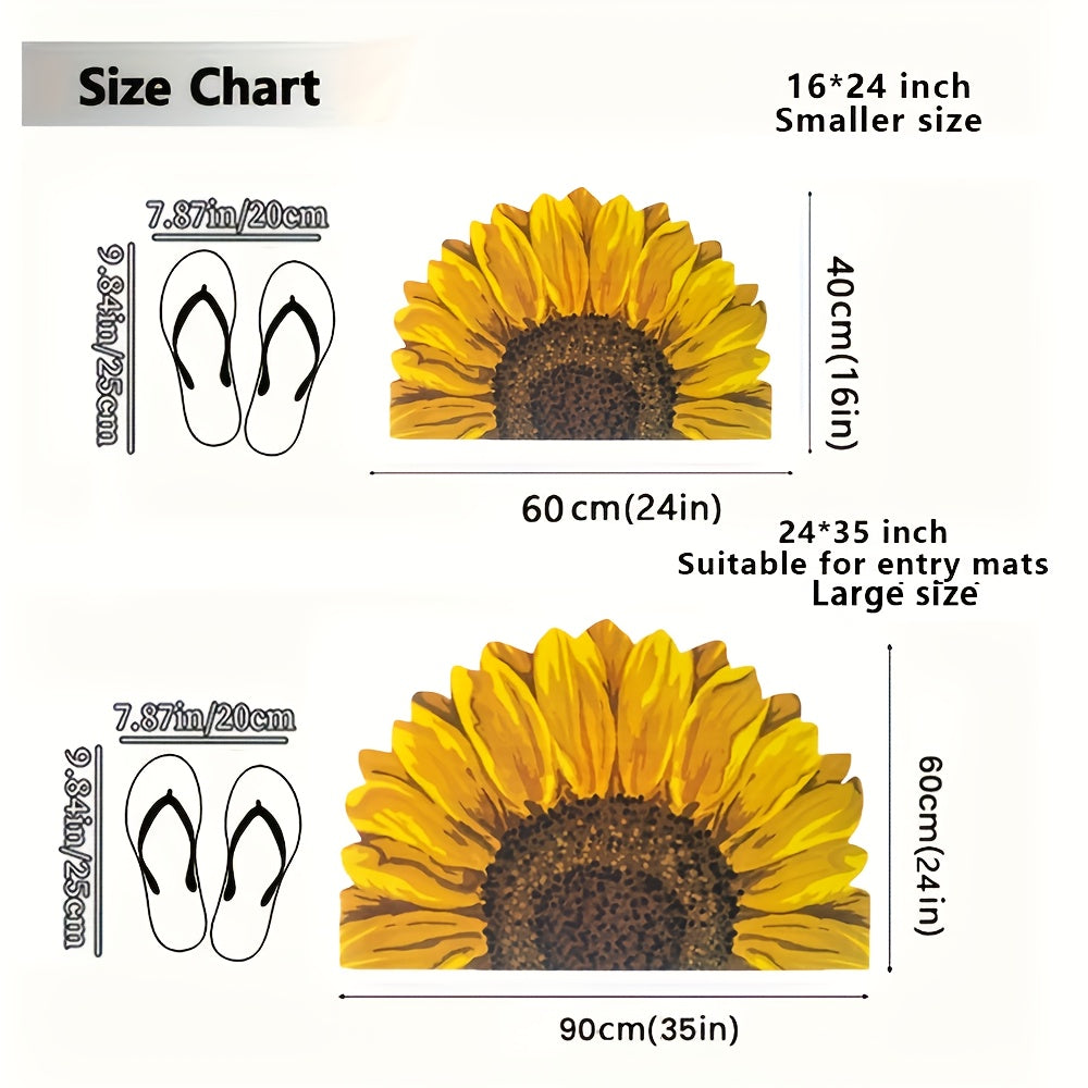 Sunflower Absorbent Floor Mat – Quick-Dry Diatomite Bath Mat for Bathroom, Kitchen & Entryway