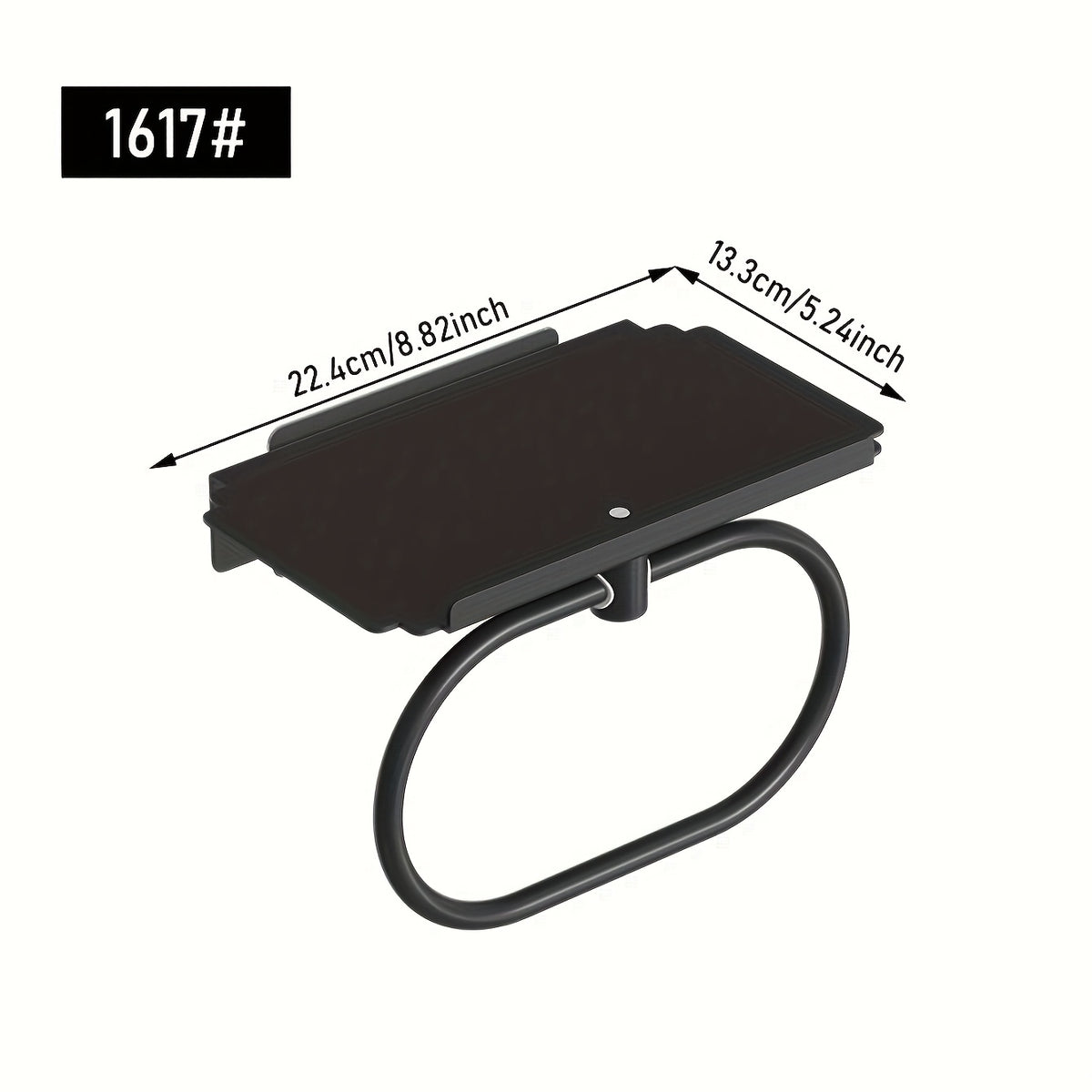 Oval Metal Towel Ring Wall Mounted – No-Drill Bathroom Organizer, Modern Matte Black Finish, Durable & Elegant Home Decor