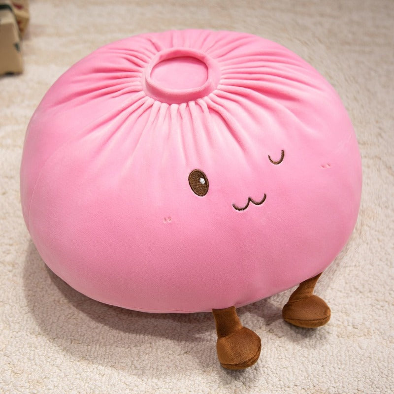 Dumpling Plush Pillow – Cute Korean Bun Stuffed Cushion for Bedroom, Sofa & Office Nap | Soft Fluffy Kawaii Decor Pillow | Hand Washable | White, Pink, Orange