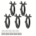 Deer Head Wall Hooks Set of 5 - Retro Antler-Style Heavy-Duty Metal Decorative Hooks for Coats, Hats & Towels, Holds 20 lbs, Easy Install, Hardware Included - Bathroom, Bedroom & Entryway Decor