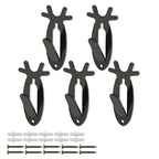 Deer Head Wall Hooks Set of 5 - Retro Antler-Style Heavy-Duty Metal Decorative Hooks for Coats, Hats & Towels, Holds 20 lbs, Easy Install, Hardware Included - Bathroom, Bedroom & Entryway Decor