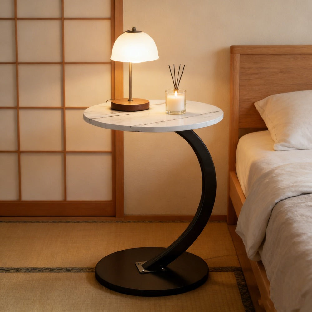 Metal Frame Side Table – 1 or 2 Tier | Indoor & Outdoor Bedside Table | Lightweight & Space-Saving | Living Room, Balcony, Office