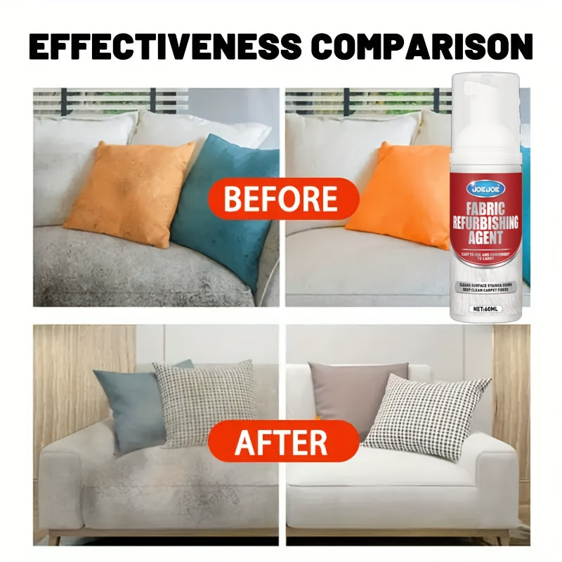 JOKJOK Professional Fabric & Upholstery Cleaner Spray 2.03 oz with Cleaning Towel – Glycerin-Based, Surfactant-Free Deep Stain Remover for Carpets, Sofas & Car Interiors