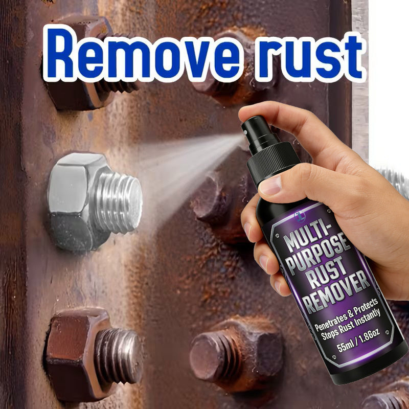 Metal Rust Remover Spray Kit – Dissolves Rust & Oxidation, Polishes & Protects Chrome & Stainless Steel, Includes Glove & Sponge